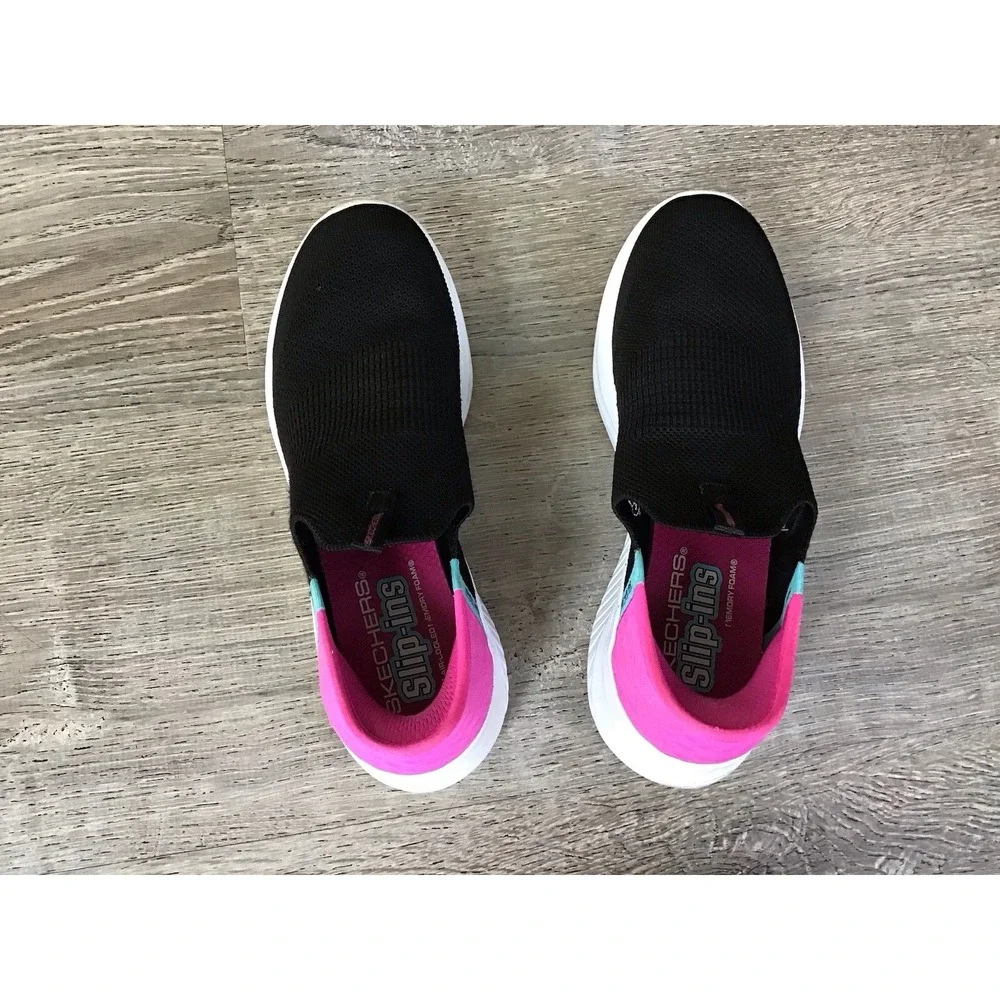 Skechers Kids 5 Ultra Flex 3.0 Fresh Time Slip On Memory Foam Trainers Sneakers